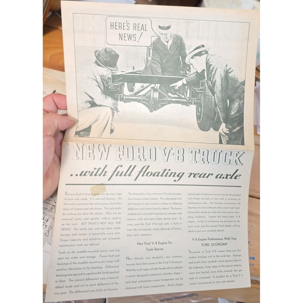 Vintage 1934 Ford V-8 Truck Brochure Wiring Diagram Polyprints RMB-Rev-70